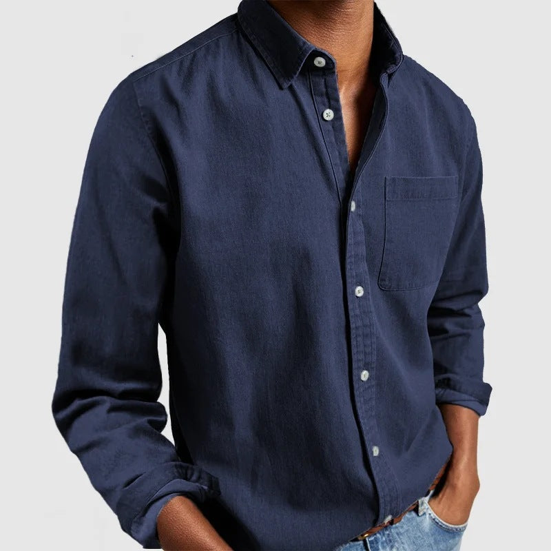 Long Sleeve Lapel Men's Shirt