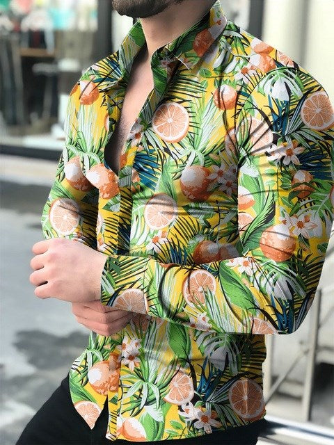 Men's printed floral shirt