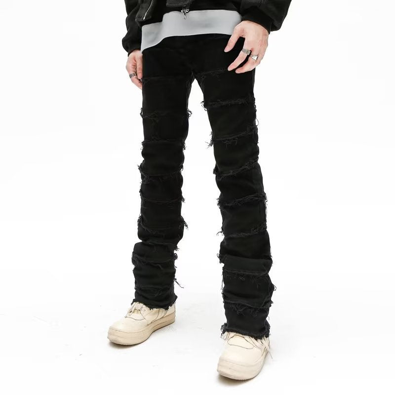 Shredded Hem Jeans Men