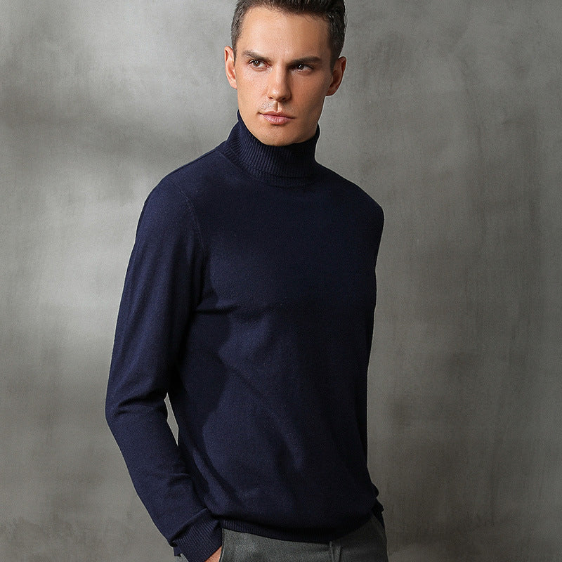 Maglione a collo alto da uomo slim trend studentesco