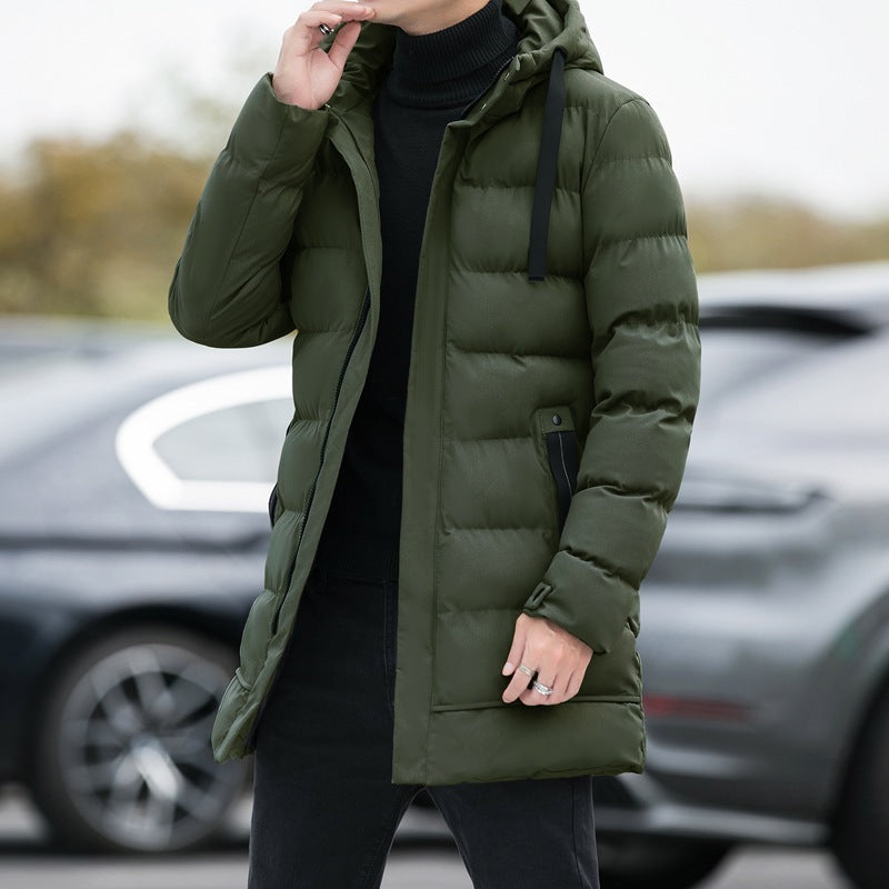 Long Hooded Jacket Men Winter Warm Windproof Coat