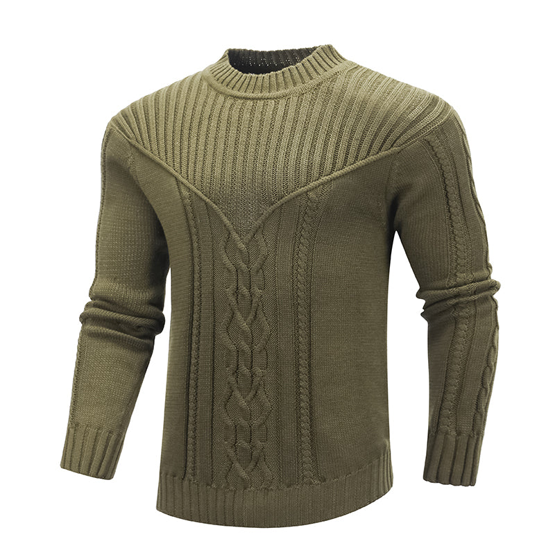 Men Solid Color Warm Jacquard Men Sweater