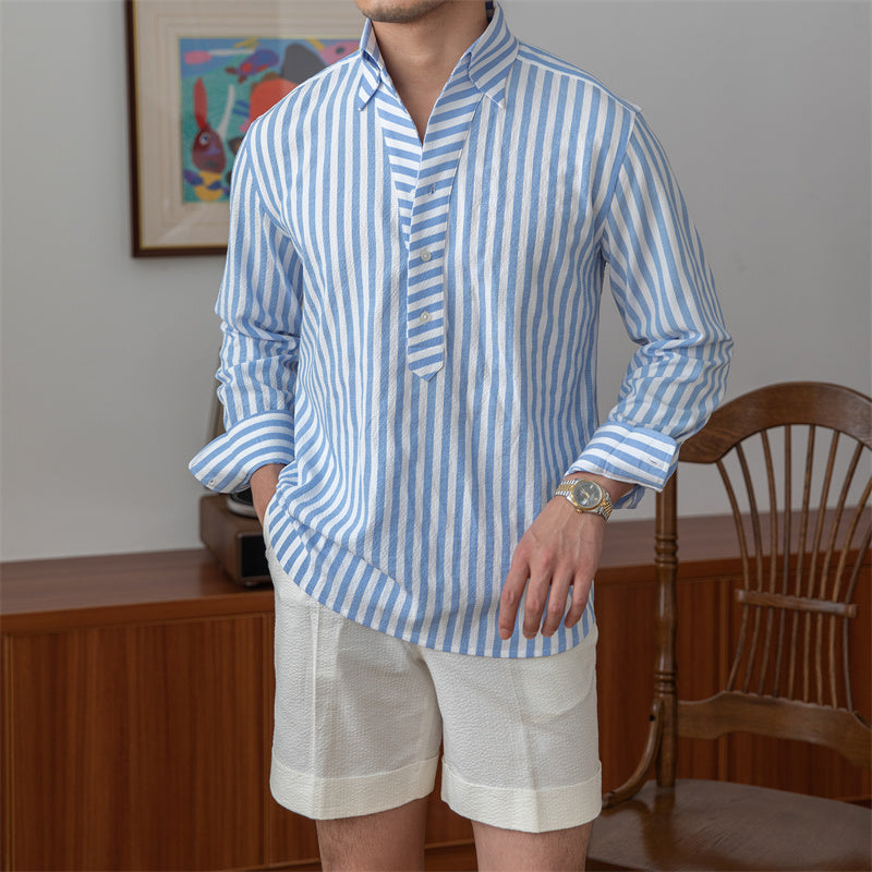 St. Tropez Seersucker Striped Shirt