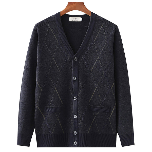 Middle-aged Wool Cardigan Sweater