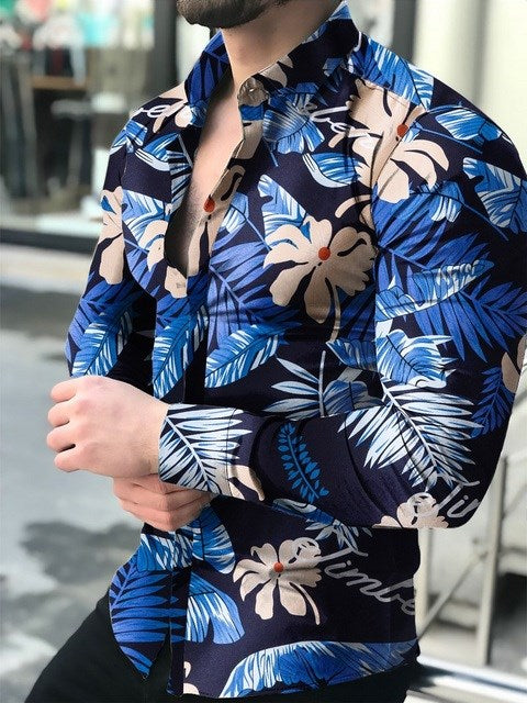 Men's printed floral shirt