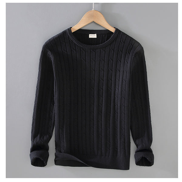 Thick Needle Solid Color Twist Slim Fit sweater