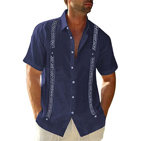 Men's Casual Guayabera Cuban Shirt