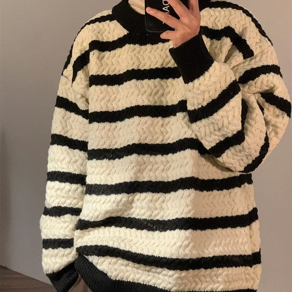 Round Neck stripe Sweater for men
