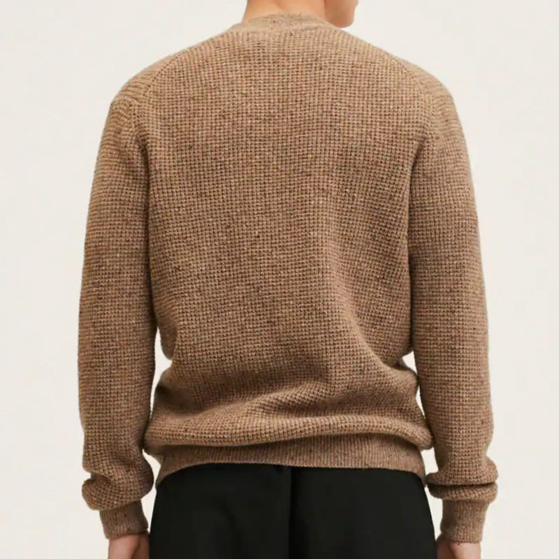 Suéter tipo cárdigan grueso con cuello en V de otoño e invierno