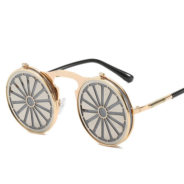 Steampunk Flip Men's Metal Prince Mirror Glasses