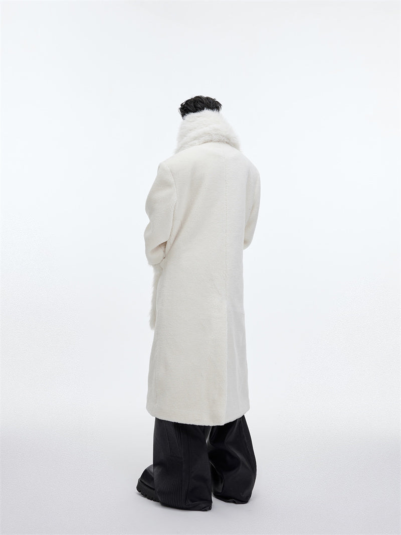 Scarf Design Overcoat Plush Thickened trench coat