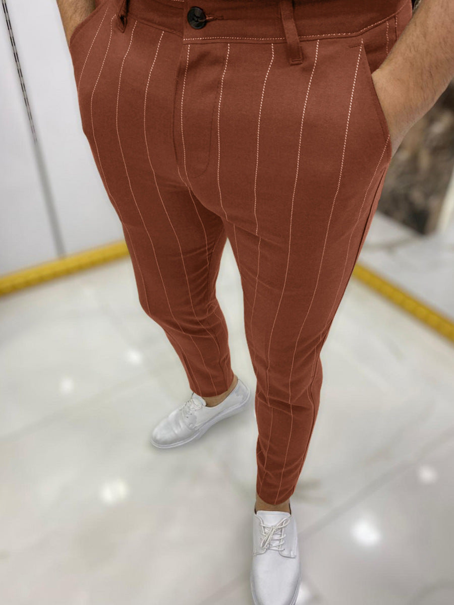 Men's Casual Striped Trousers