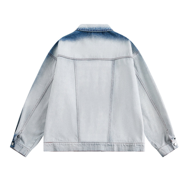 Tie-dye Gradient Denim Jacket