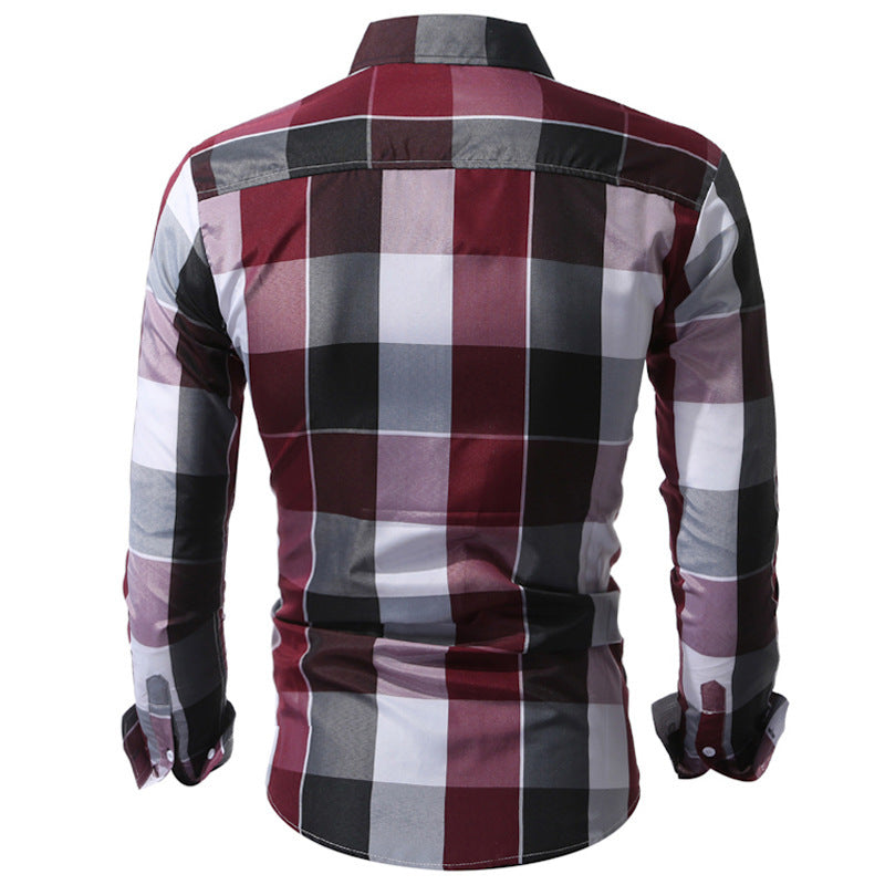 Classic Plaid Dress Shirt men