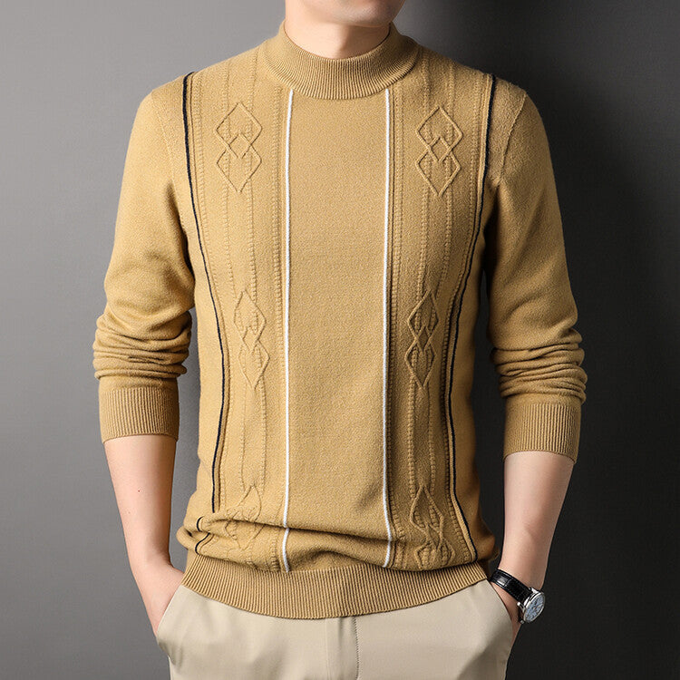 Men's Polyester Warm Sweater In Winter