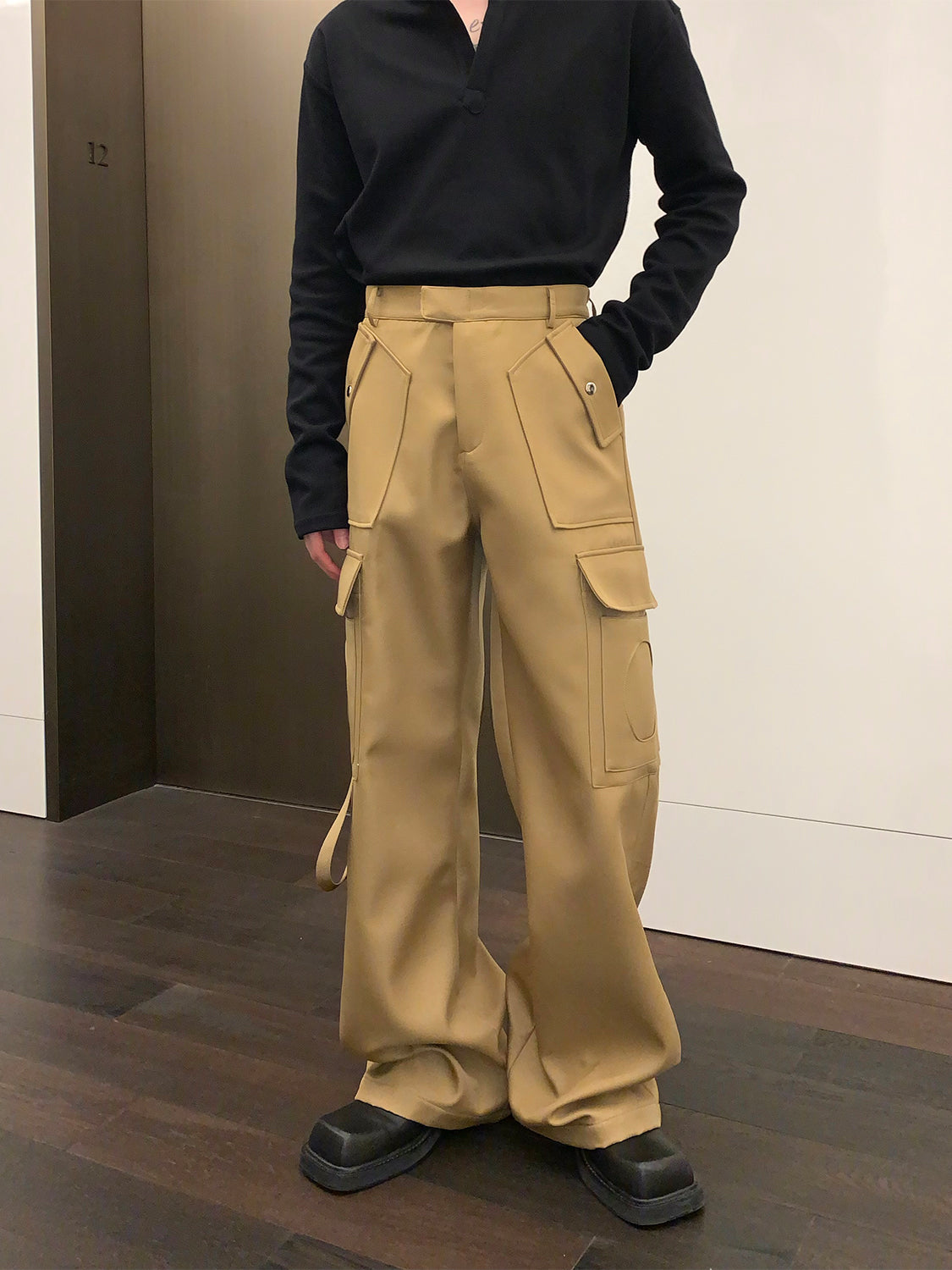 Heavy-weight Design Straight Tube Work Trousers