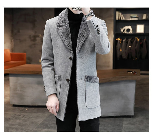 Fur And Leather Overcoat for men