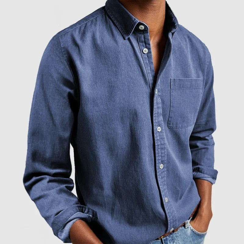 Long Sleeve Lapel Men's Shirt