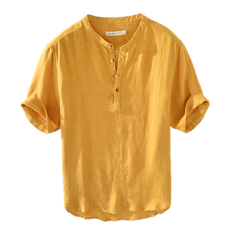 Summer Half Sleeves Cotton Linen Shirt