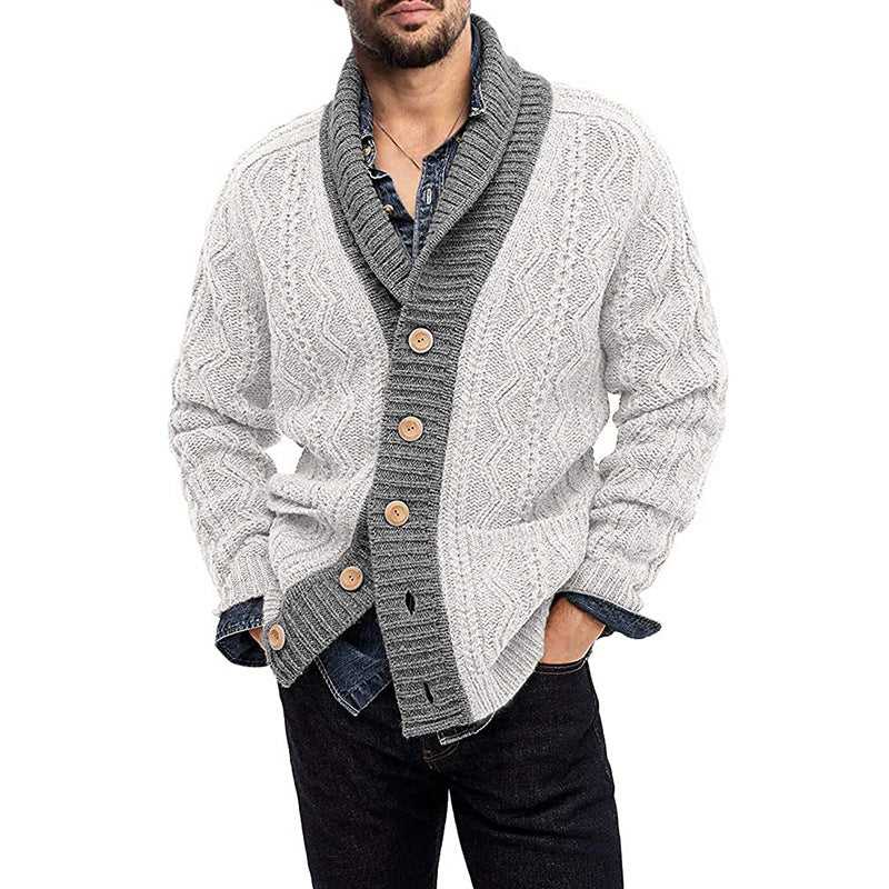 Pull en tricot à revers européen et américain pour hommes