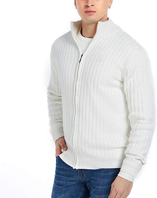 High Collar Cardigan Knitted Sweater