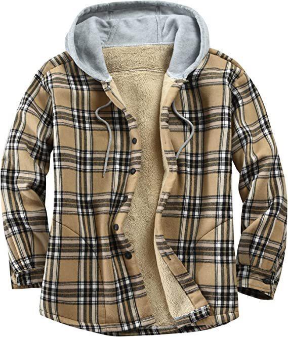 Men's Padded And Thickened Plaid Jacket