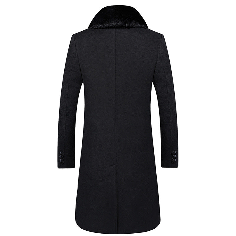 Men's Long Down Woolen trench Coat