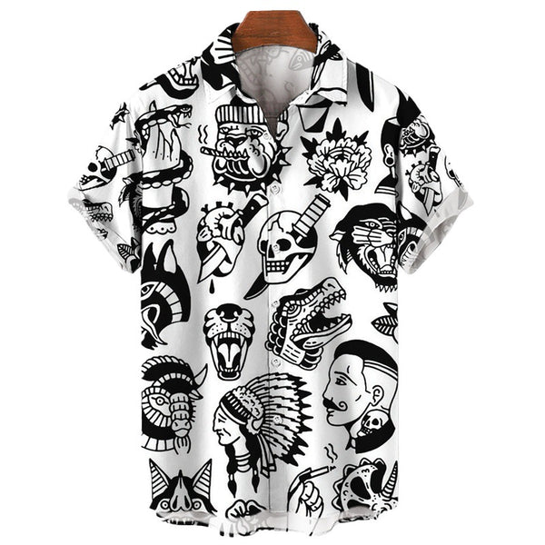 Men's Printing Hawaii Short Sleeve Polo Collar shirt