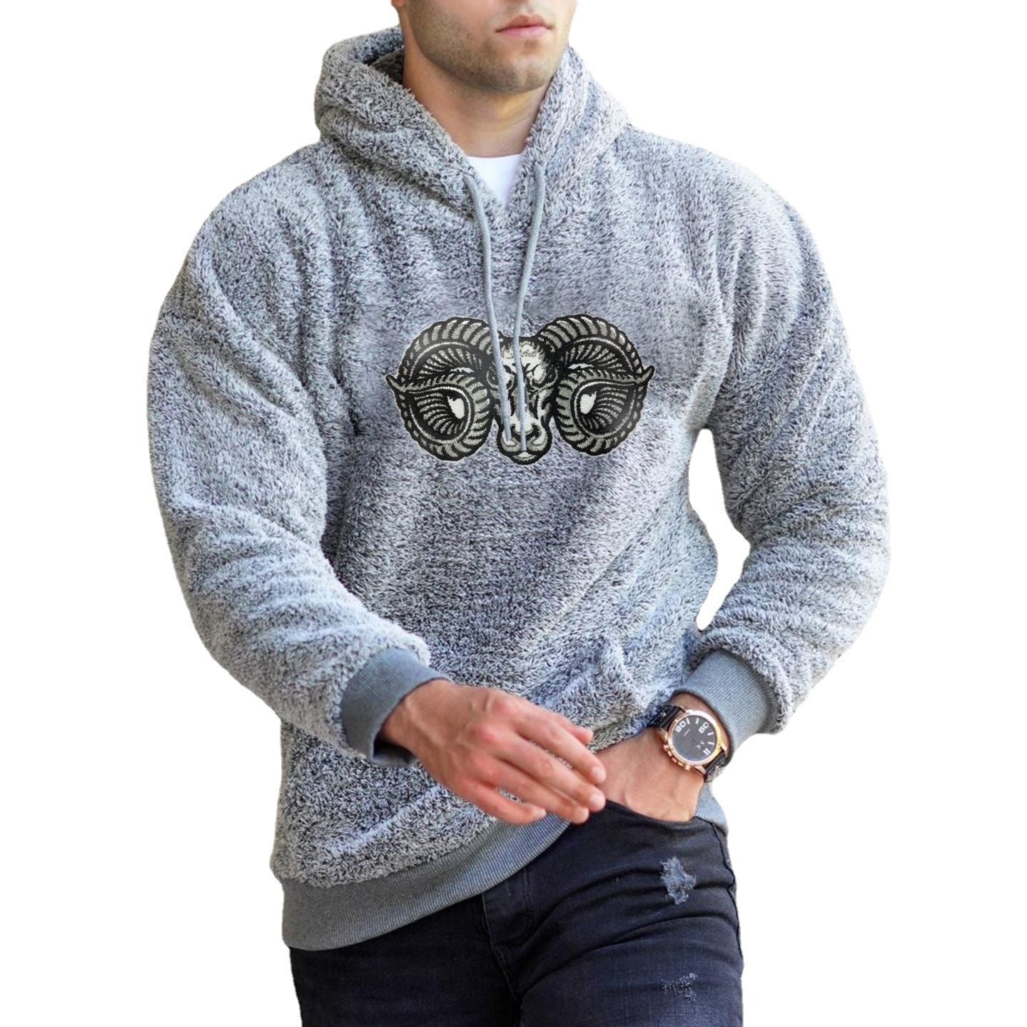 Black hooded sweater men