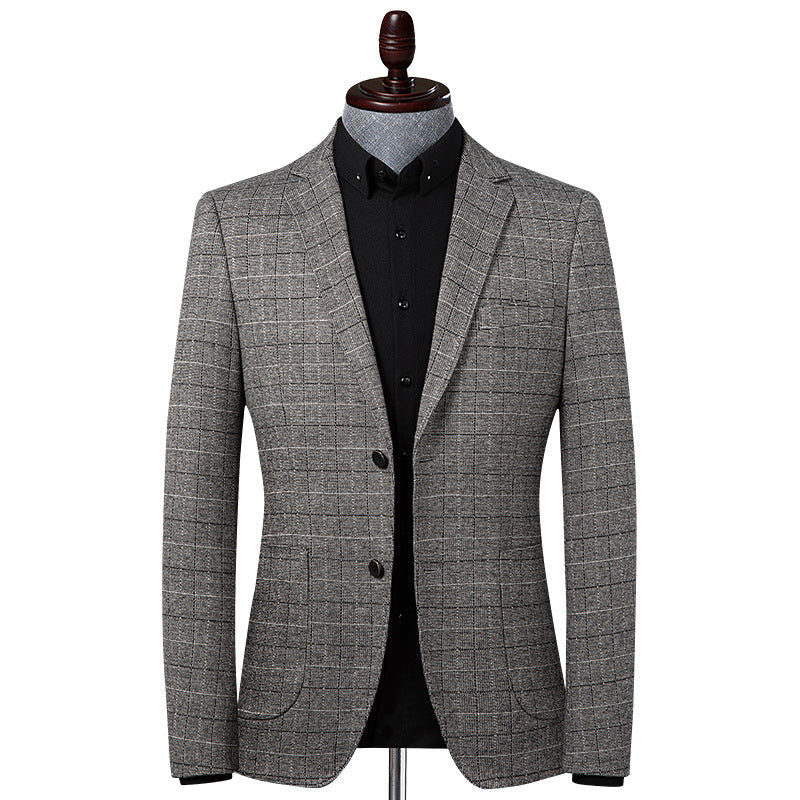 Plaid Suit Men Stretch Casual Slim Fit suit