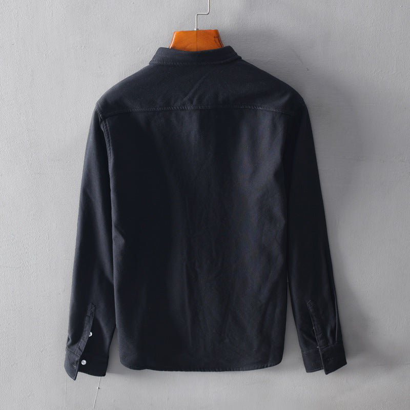 Men's Warm Shirt Jacket Casual Plus Velvet Thick Long Sleeves