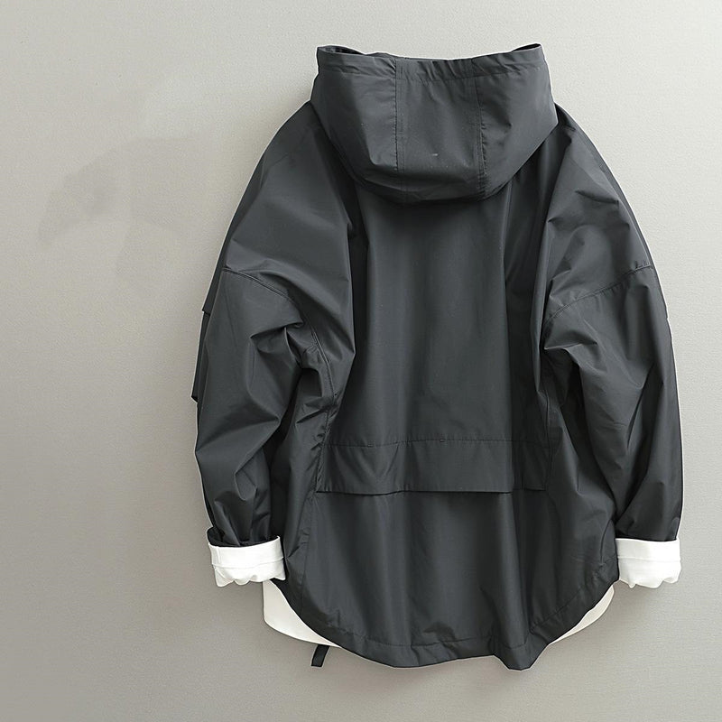 Spring And Autumn Japanese-style Retro Short Windproof Hood Jacket men