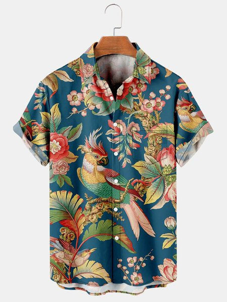 Summer Casual Printed Hawaiian Shirt Men