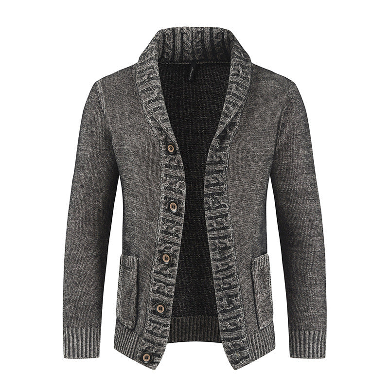 Men's Single-breasted lapel Sweater