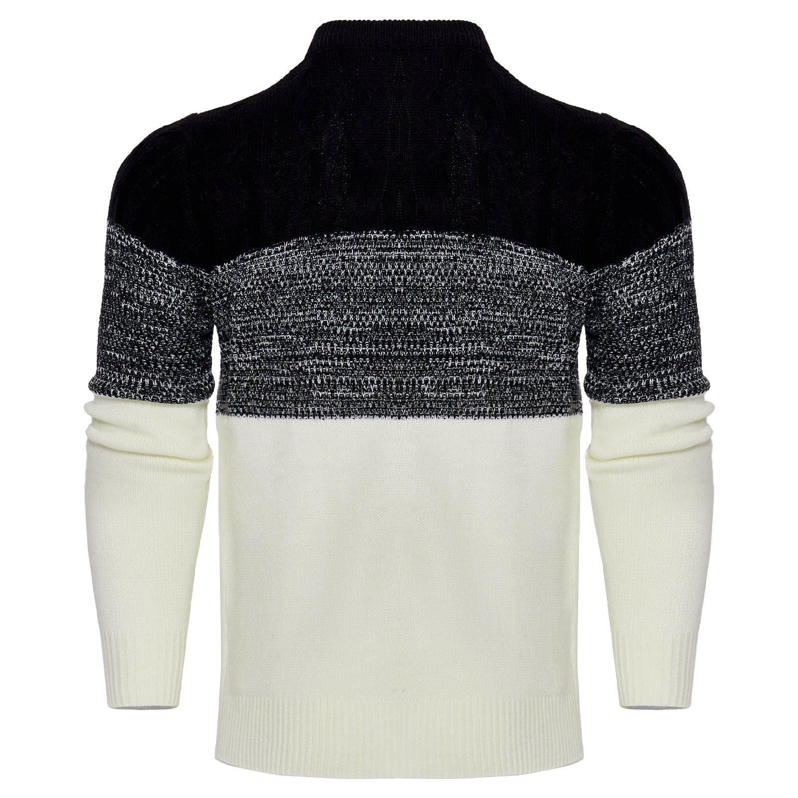 Maglione pullover casual da uomo a maniche lunghe con blocchi di colore e lavorazione a trecce