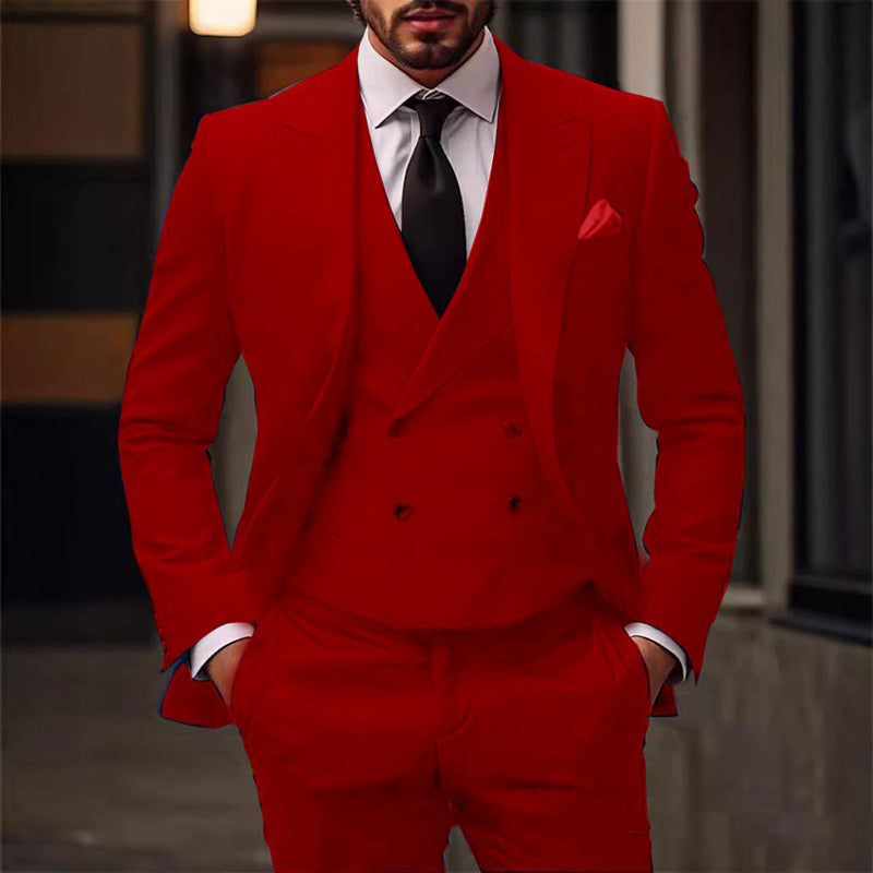 Plus Size Suit Three-piece Dress Suit for men