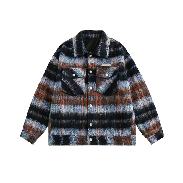 Retro Multi-pocket Woolen Jacket for men
