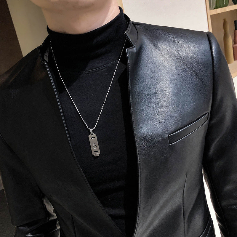 Slim stylish Leather Jacket Men