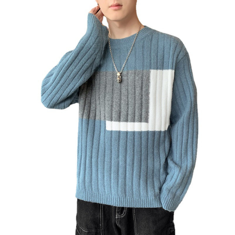 Knitted Sweater Men's Trendy Brand Loose Warm Sweater