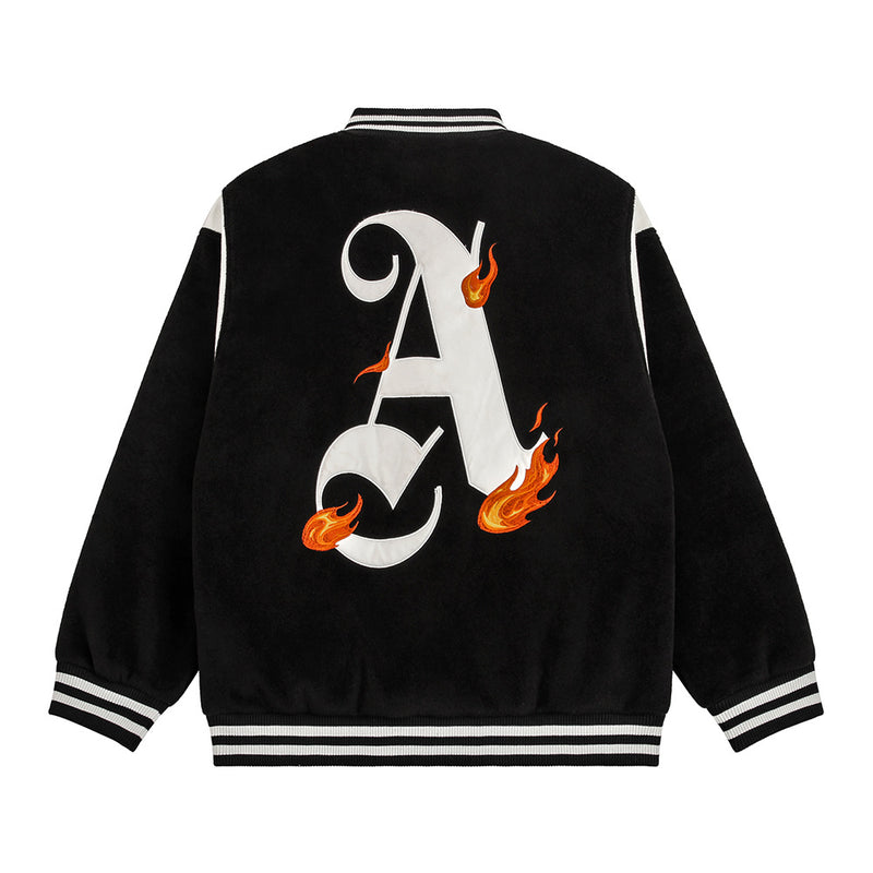 Letter Patch Embroidered Baseball Uniform Jacket