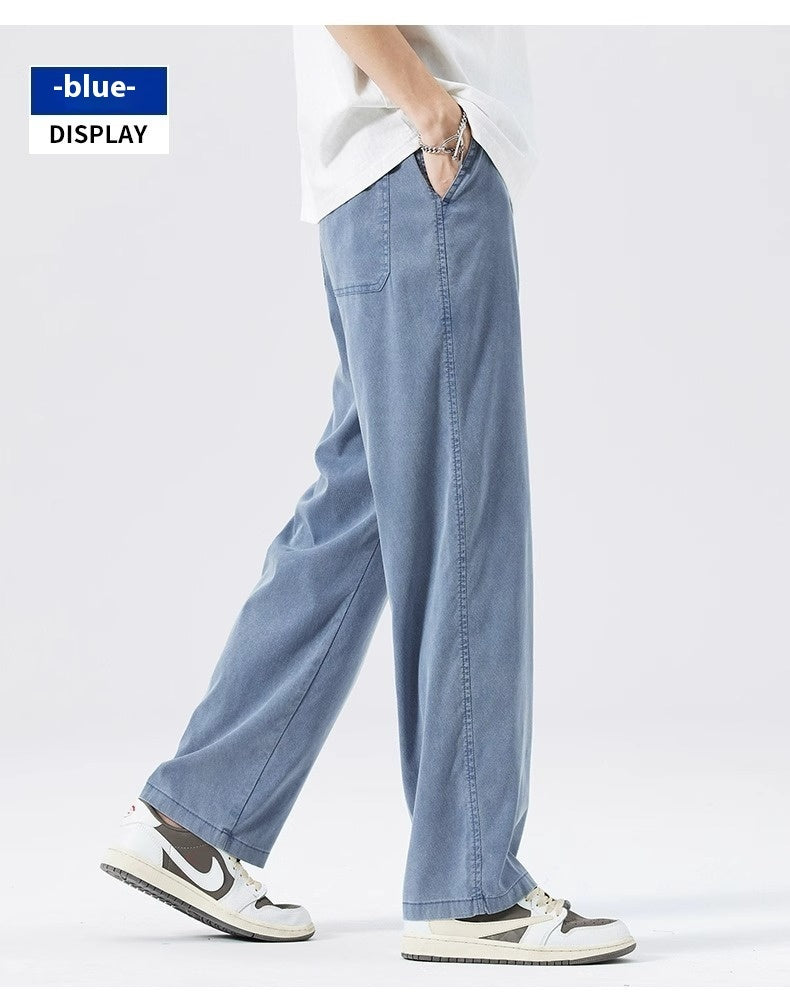 Loose Straight Drooping Denim Wide-leg Pants Men