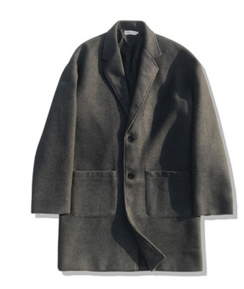 Mid-length Coat Men's Slim Handsome Woolen Coat