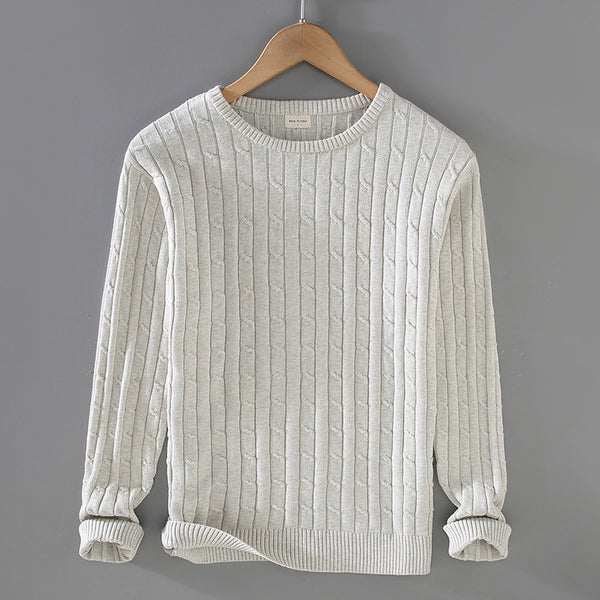 Thick Needle Solid Color Twist Slim Fit sweater