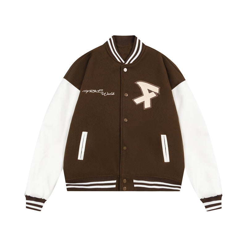 American Retro Alphabet Embroidered Baseball Uniform jacket
