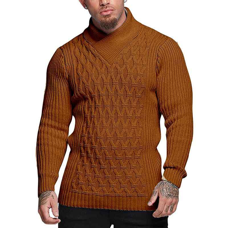 Men's Solid Color Long-sleeved Sweater