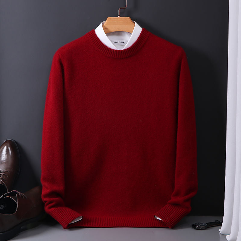 Loose Oversized Knit Bottoming Round Neck Sweater Men