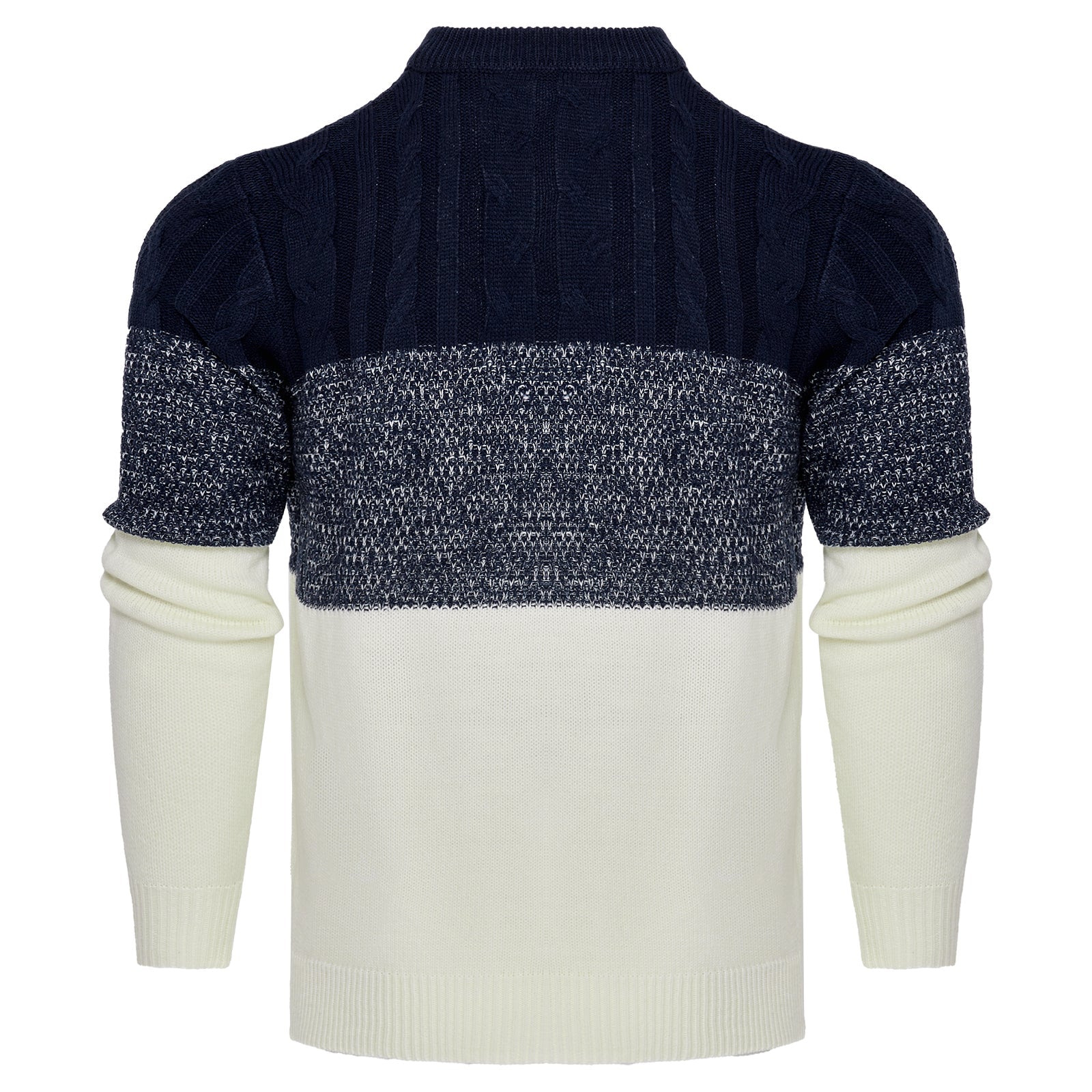 Maglione pullover casual da uomo a maniche lunghe con blocchi di colore e lavorazione a trecce