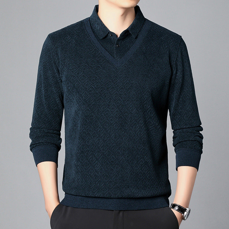 Knitted Fleece-lined Thickened Sweater