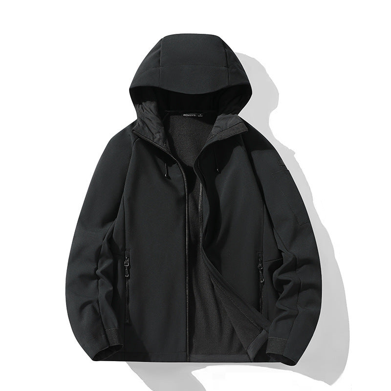 Giacca sportiva antivento da uomo in poliestere, traspirante, softshell