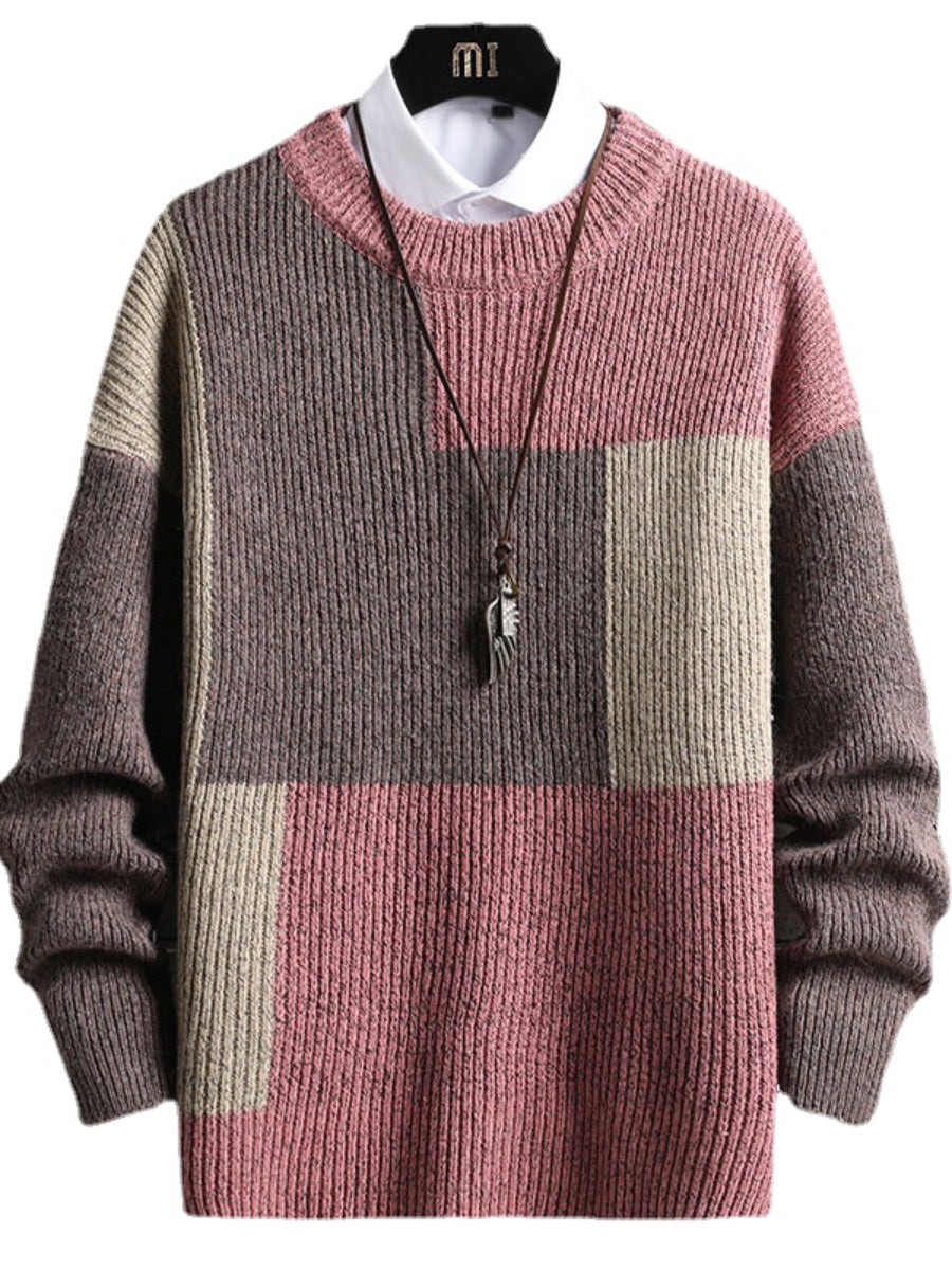 Knit Jumper Coat With Color Pullover